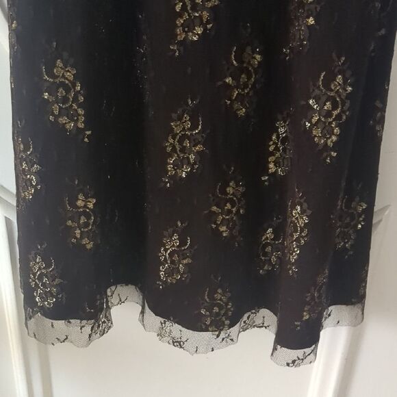 BCBG Paris Silk Slip Dress 6 Black Mesh Witchy Whimseygoth Midi Dress NWT - Picture 4 of 11